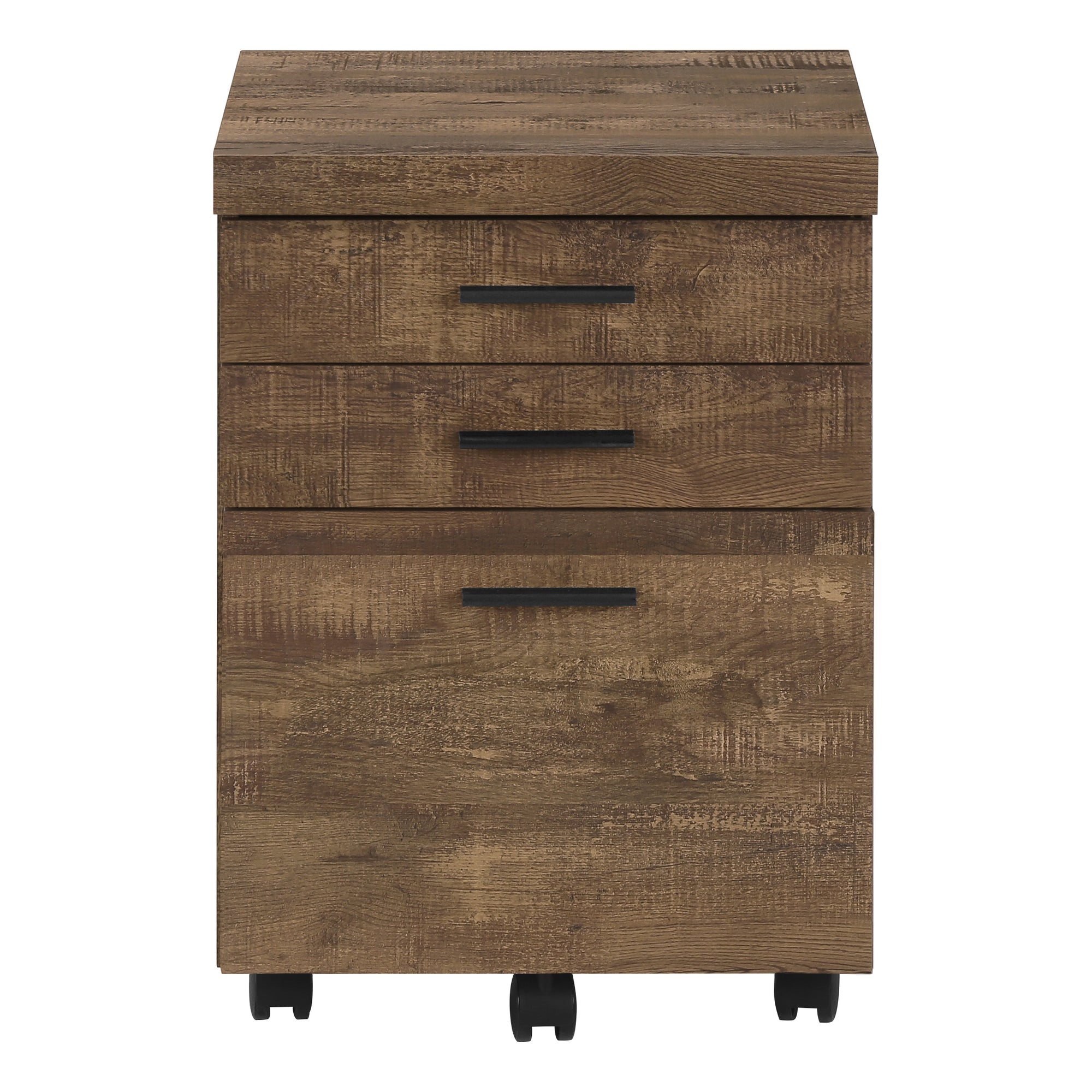 FILING CABINET - 3 DRAWER / BROWN RECLAIMED WOOD/ CASTORS