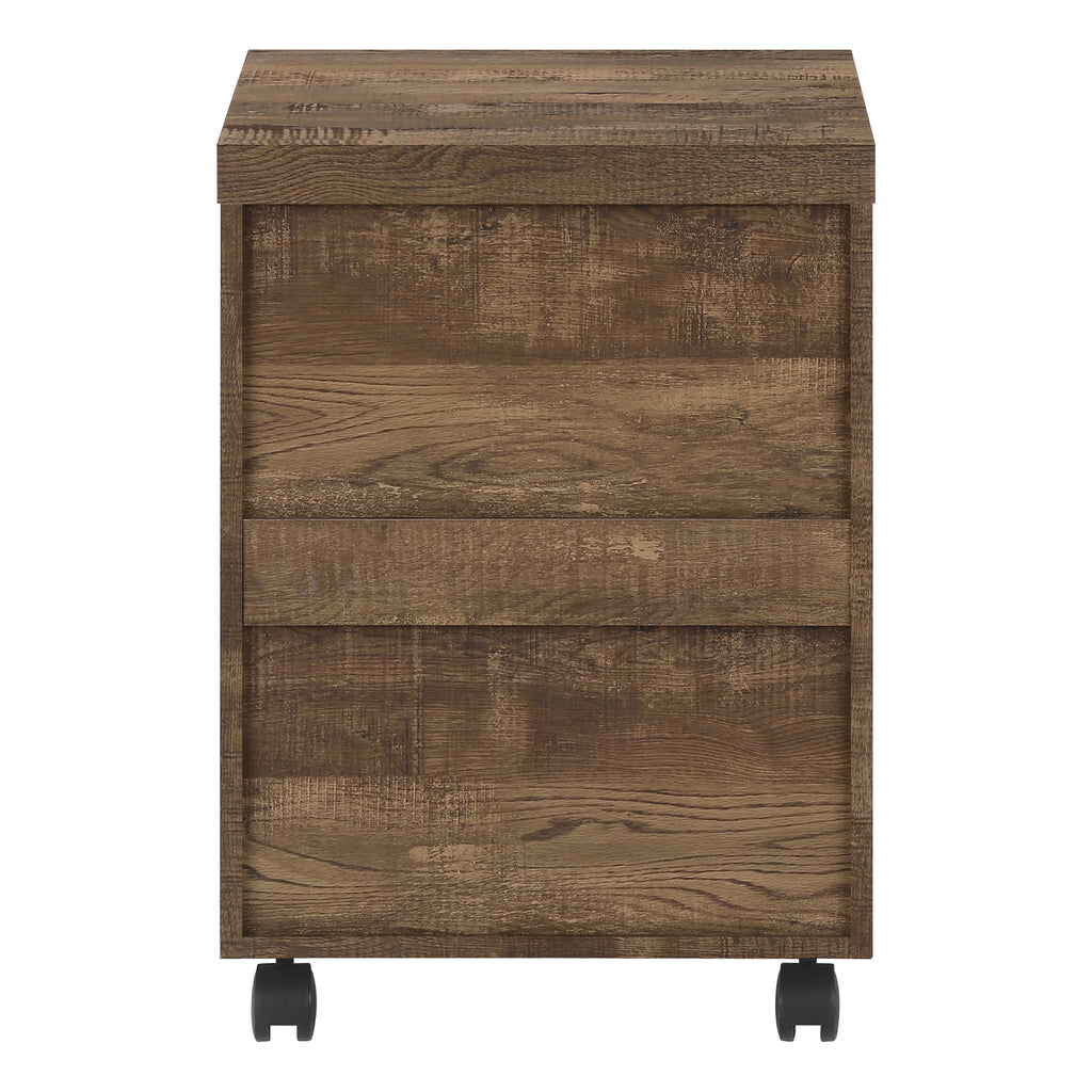 FILING CABINET - 3 DRAWER / BROWN RECLAIMED WOOD/ CASTORS