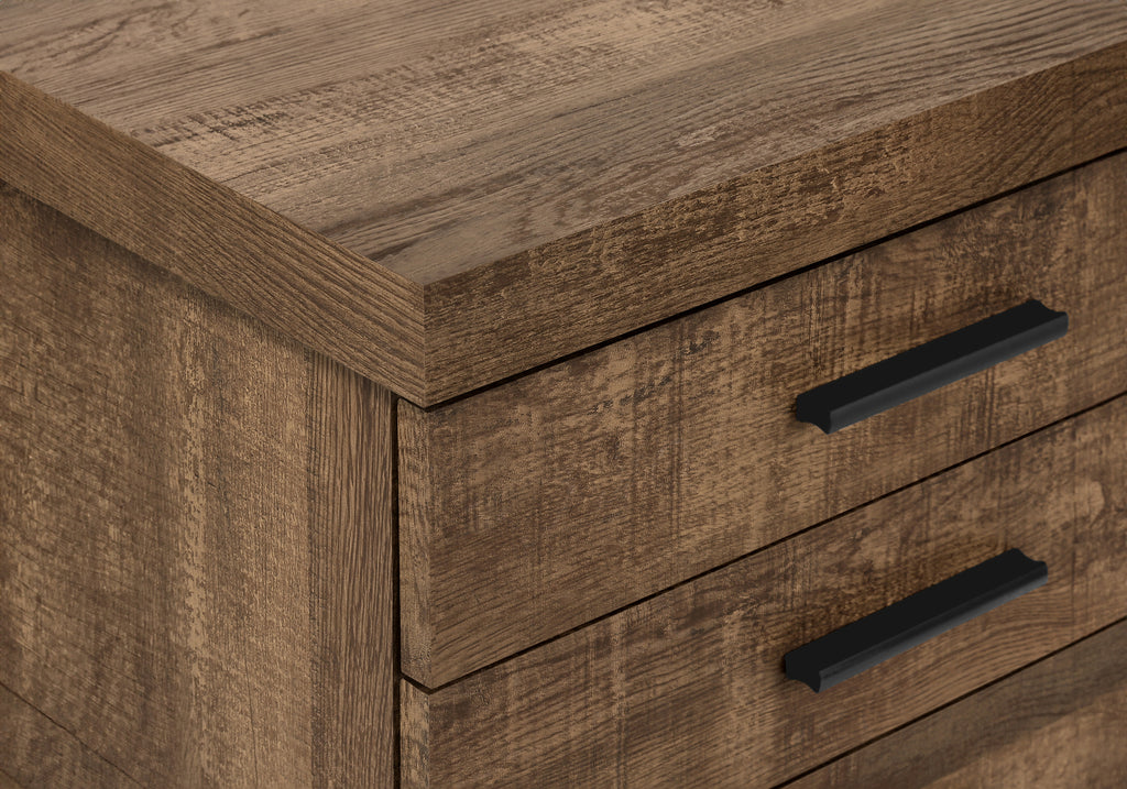 FILING CABINET - 3 DRAWER / BROWN RECLAIMED WOOD/ CASTORS