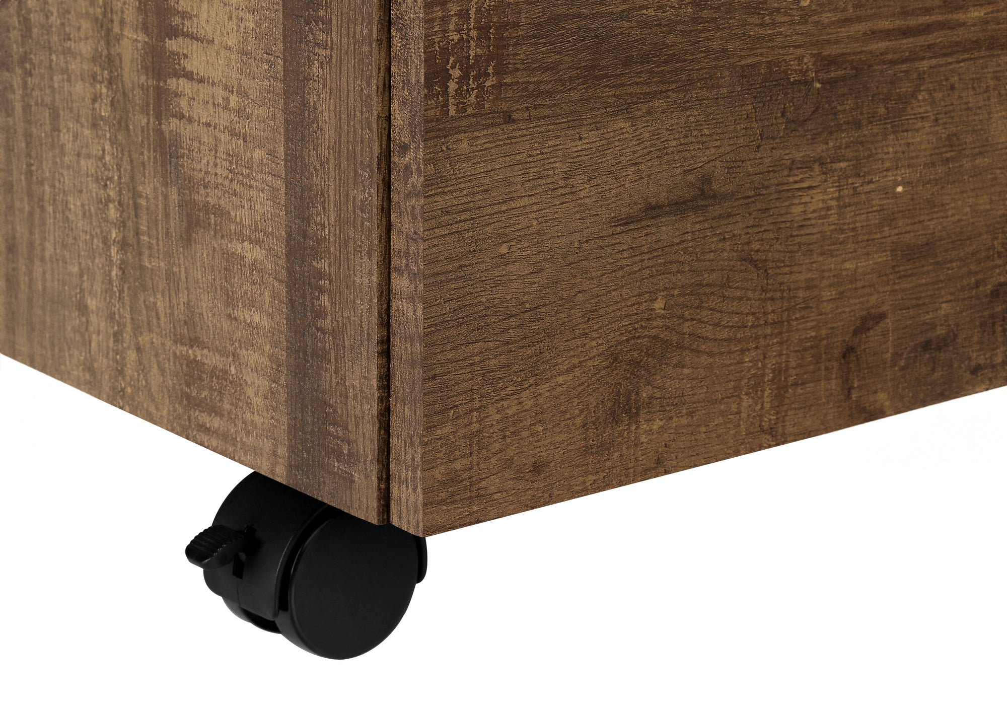 FILING CABINET - 3 DRAWER / BROWN RECLAIMED WOOD/ CASTORS