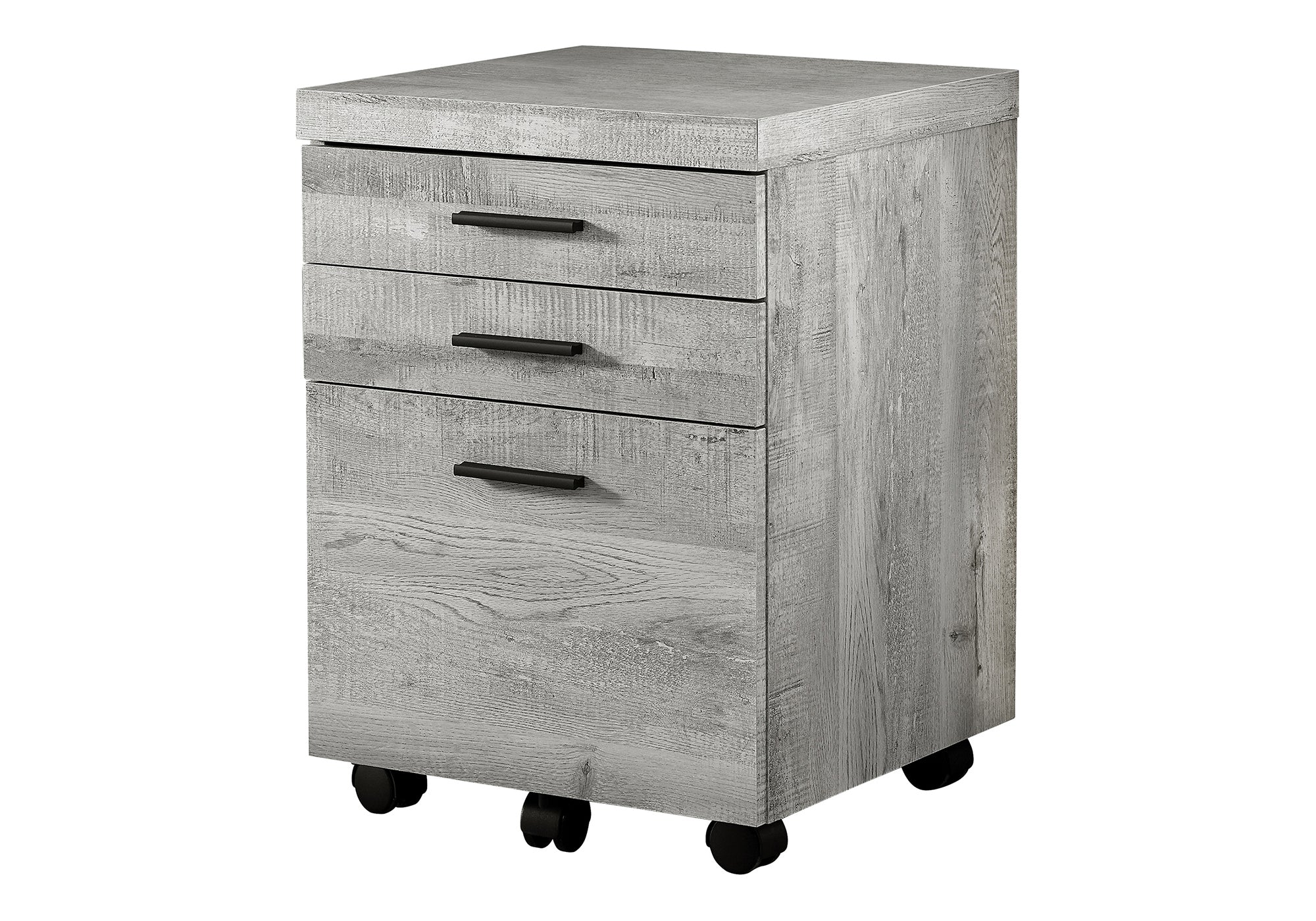 FILING CABINET - 3 DRAWER / GREY RECLAIMED WOOD / CASTORS