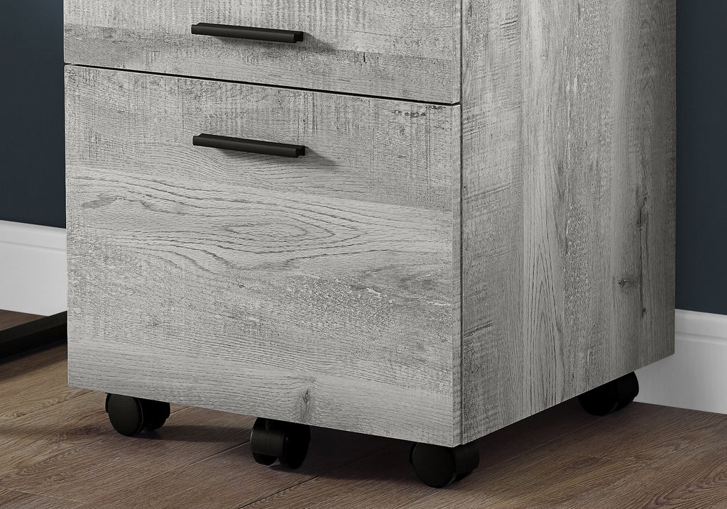 FILING CABINET - 3 DRAWER / GREY RECLAIMED WOOD / CASTORS