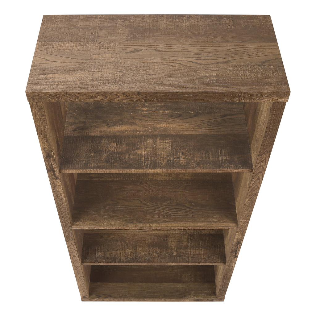 BOOKCASE - 48""H / BROWN RECLAIMED WOOD-LOOK/ ADJ. SHELVES