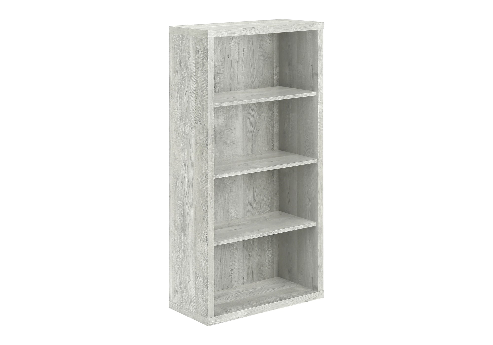 BOOKCASE - 48""H / GREY RECLAIMED WOOD-LOOK / ADJ. SHELVES