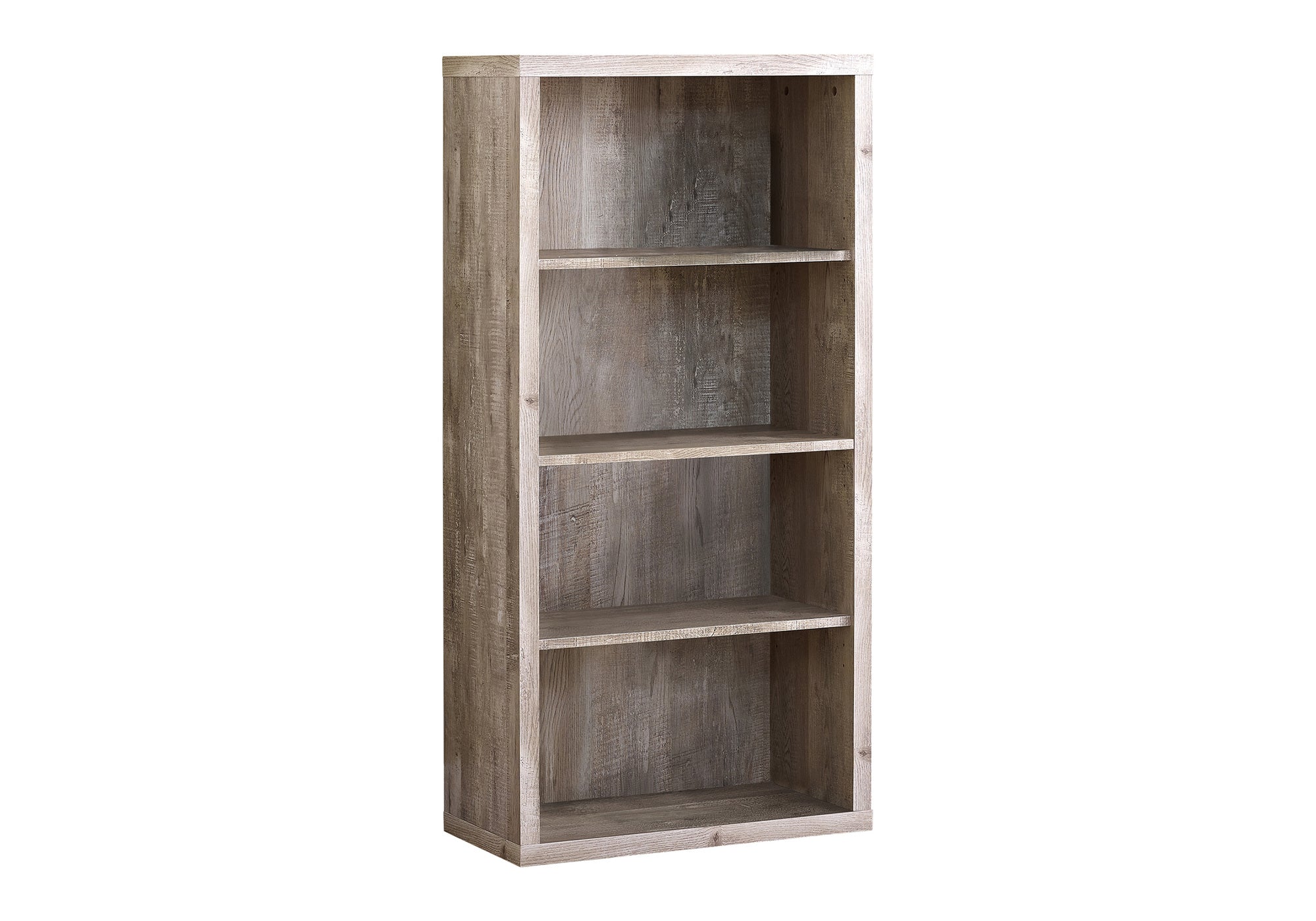 BOOKCASE - 48""H / TAUPE RECLAIMED WOOD-LOOK/ ADJ. SHELVES