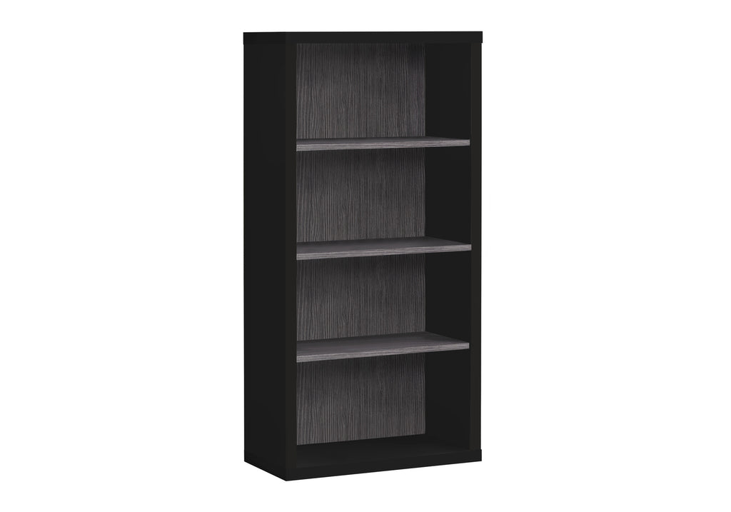 BOOKCASE - 48""H / BLACK / GREY WITH ADJUSTABLE SHELVES