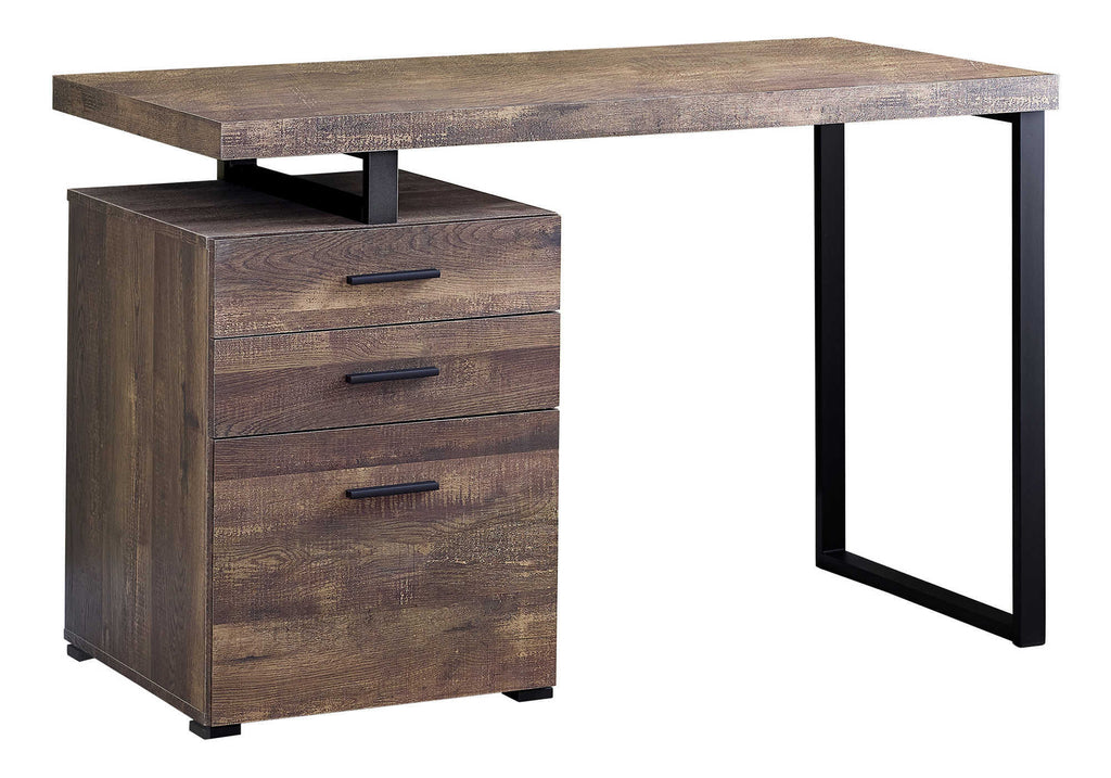 COMPUTER DESK - 48""L / BROWN RECLAIMED WOOD / BLACK METAL