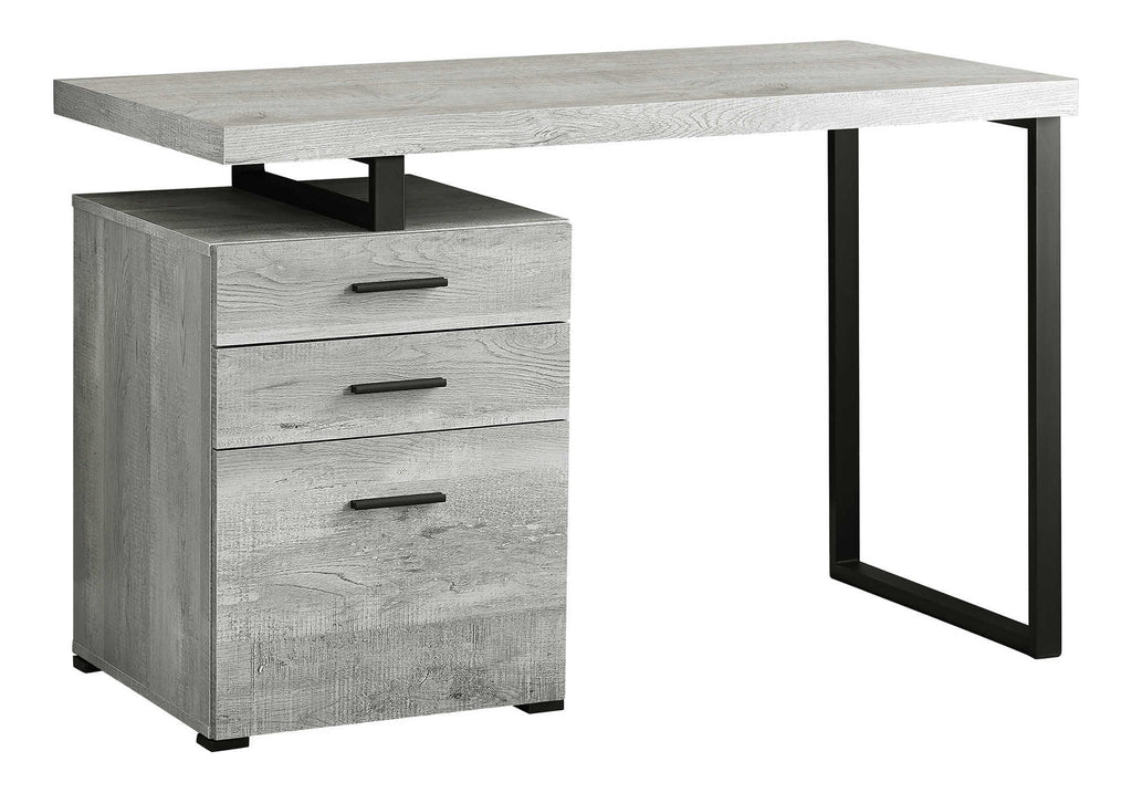 COMPUTER DESK - 48""L / GREY RECLAIMED WOOD / BLACK METAL
