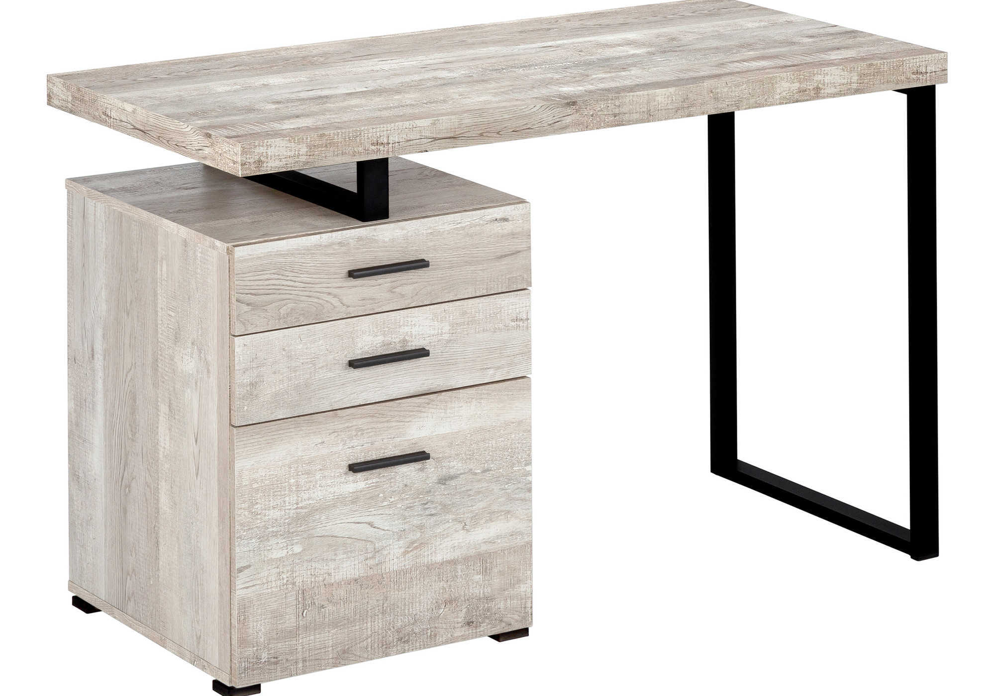 COMPUTER DESK - 48""L / TAUPE RECLAIMED WOOD / BLACK METAL