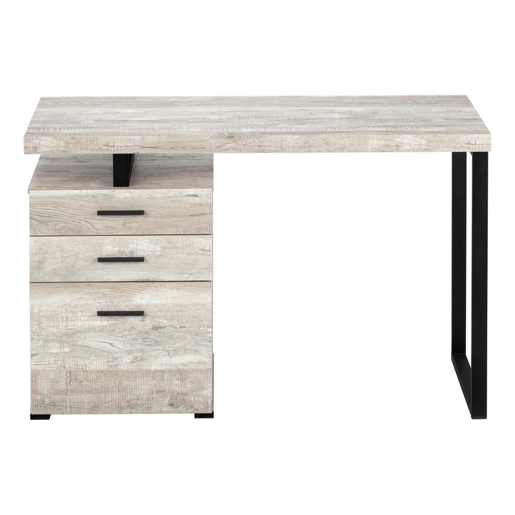 COMPUTER DESK - 48""L / TAUPE RECLAIMED WOOD / BLACK METAL