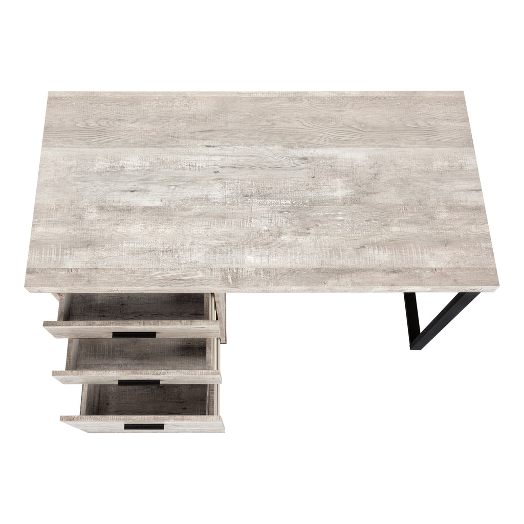 COMPUTER DESK - 48""L / TAUPE RECLAIMED WOOD / BLACK METAL