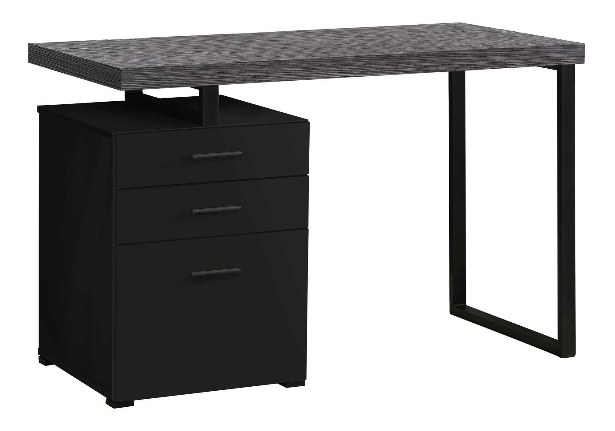 COMPUTER DESK - 48""L / BLACK / GREY TOP LEFT/RIGHT FACING