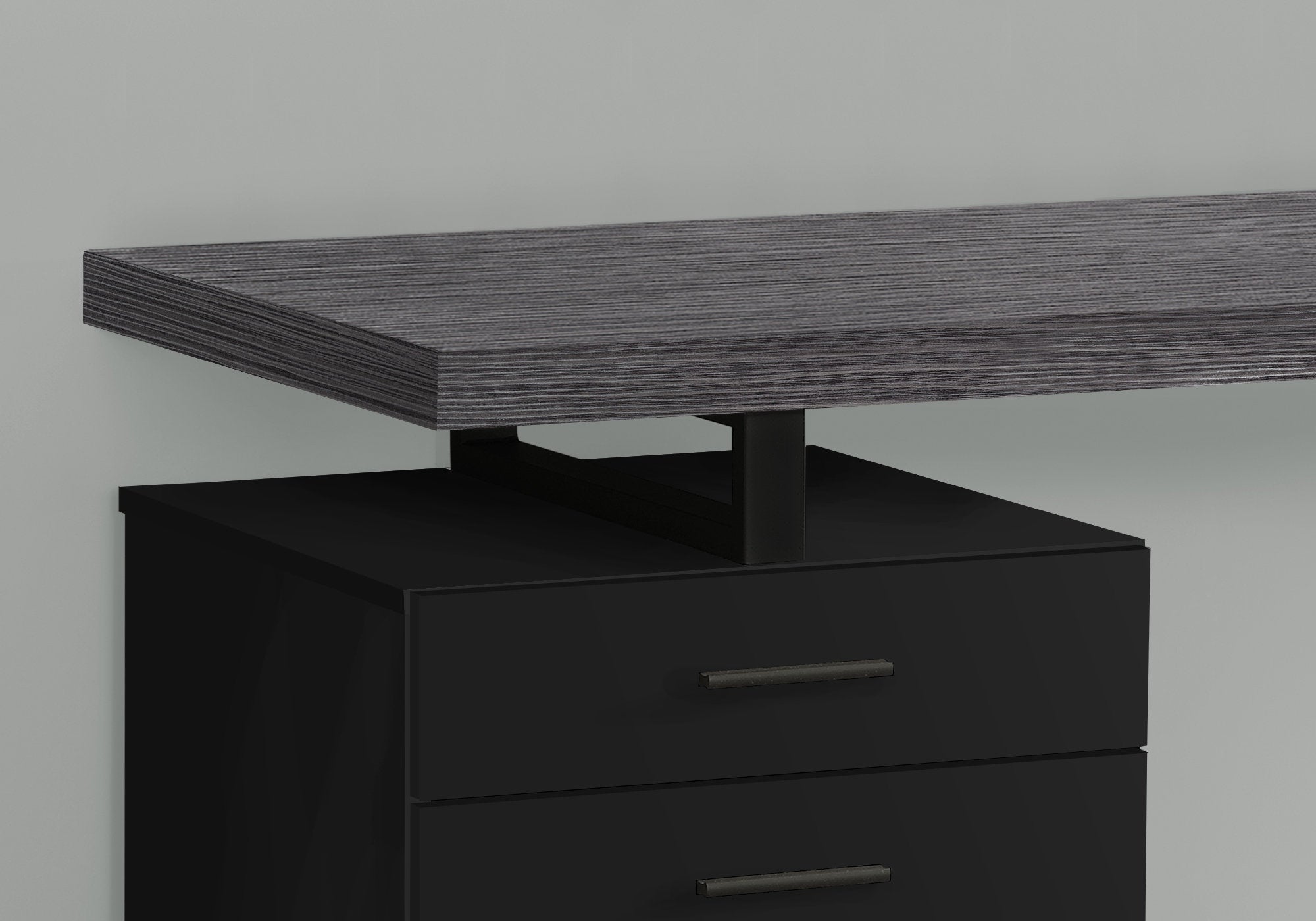 COMPUTER DESK - 48""L / BLACK / GREY TOP LEFT/RIGHT FACING