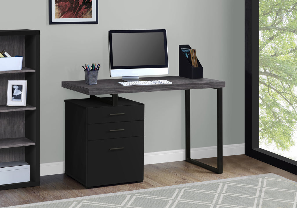 COMPUTER DESK - 48""L / BLACK / GREY TOP LEFT/RIGHT FACING
