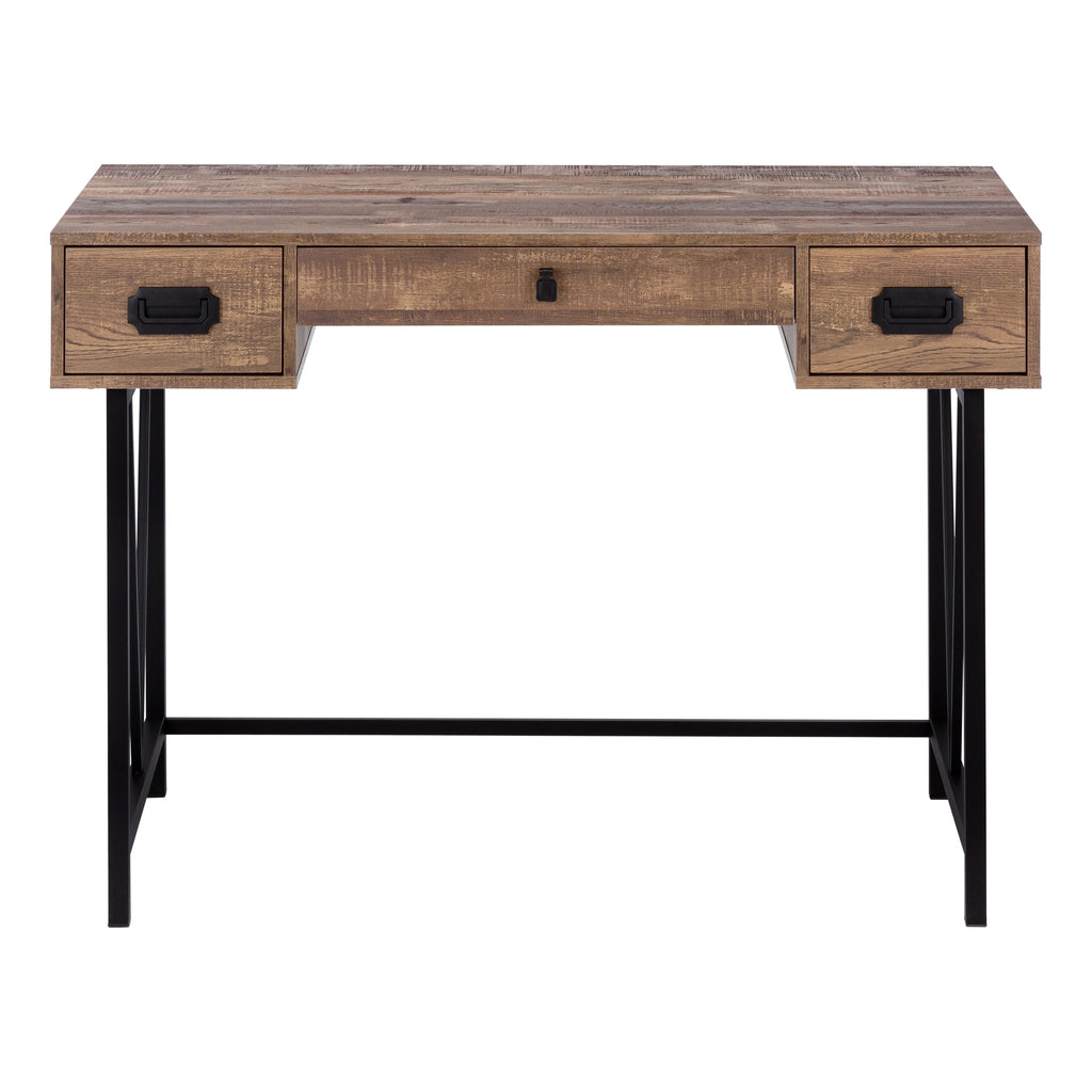 COMPUTER DESK - 48""L / BROWN RECLAIMED WOOD / BLACK METAL