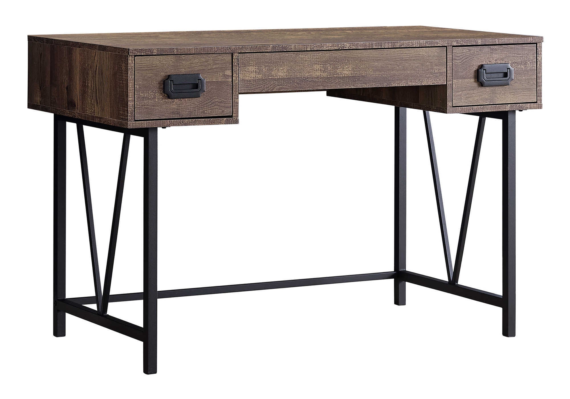 COMPUTER DESK - 48""L / BROWN RECLAIMED WOOD / BLACK METAL