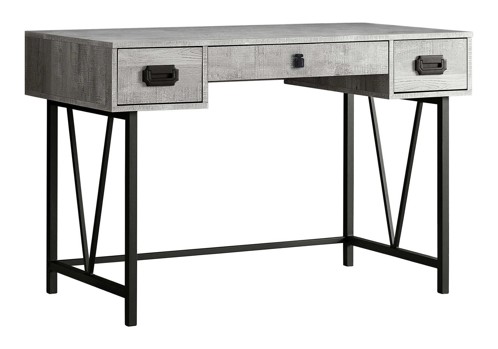 COMPUTER DESK - 48""L / GREY RECLAIMED WOOD / BLACK METAL