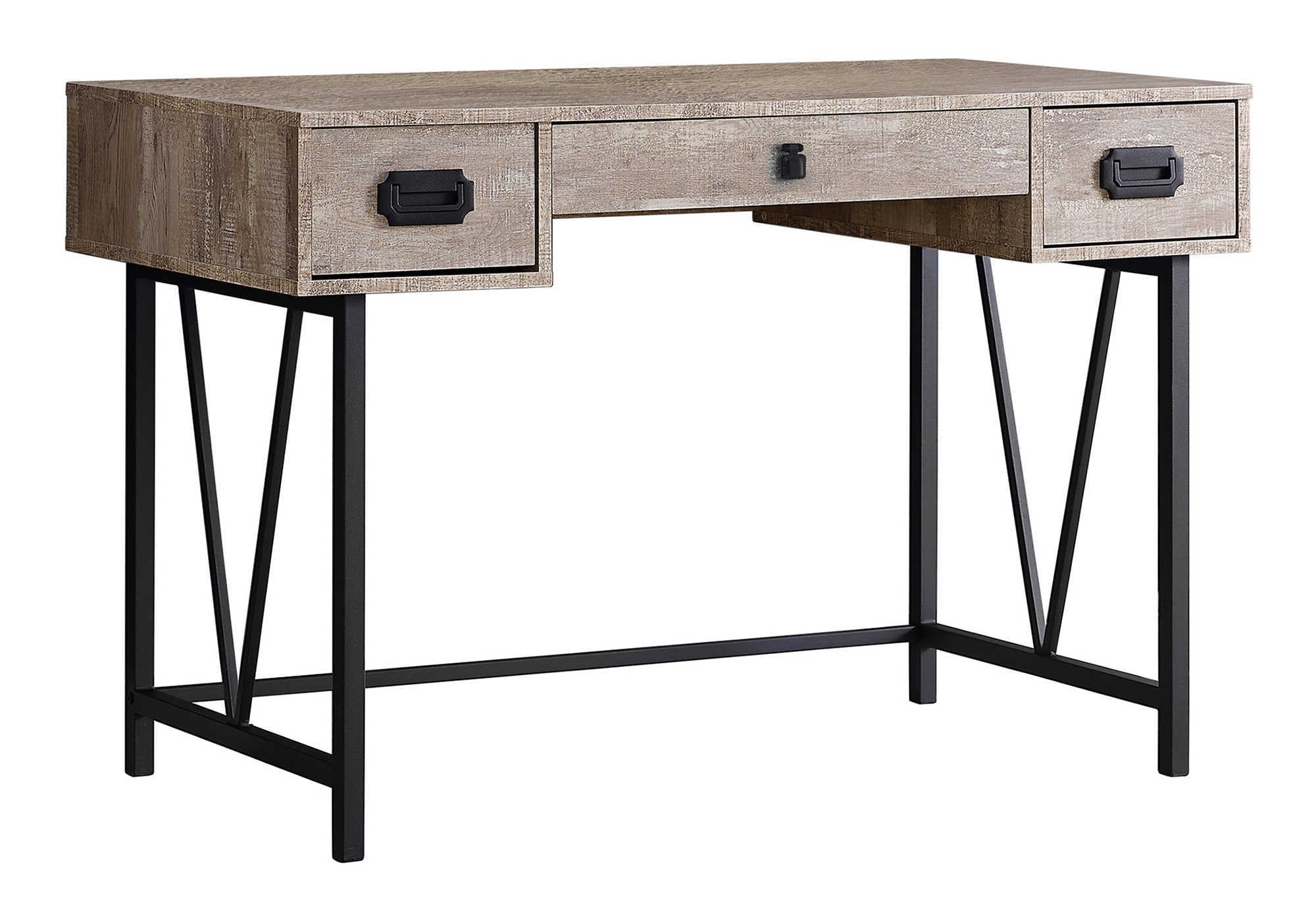 COMPUTER DESK - 48""L / TAUPE RECLAIMED WOOD / BLACK METAL