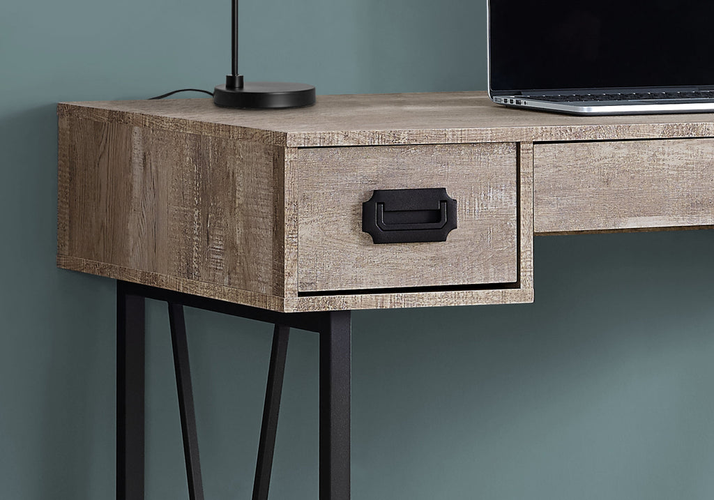 COMPUTER DESK - 48""L / TAUPE RECLAIMED WOOD / BLACK METAL