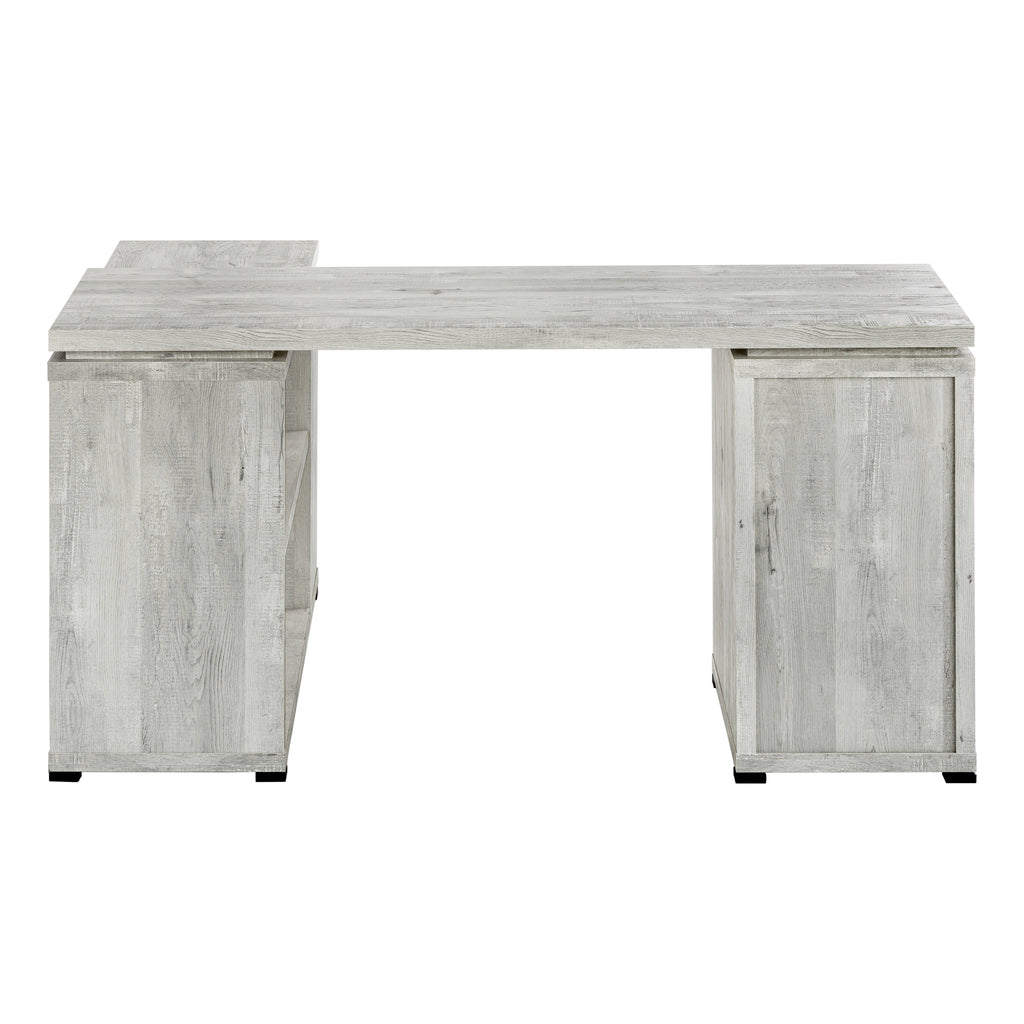 COMPUTER DESK - GREY RECLAIMED WOOD L/R FACING CORNER