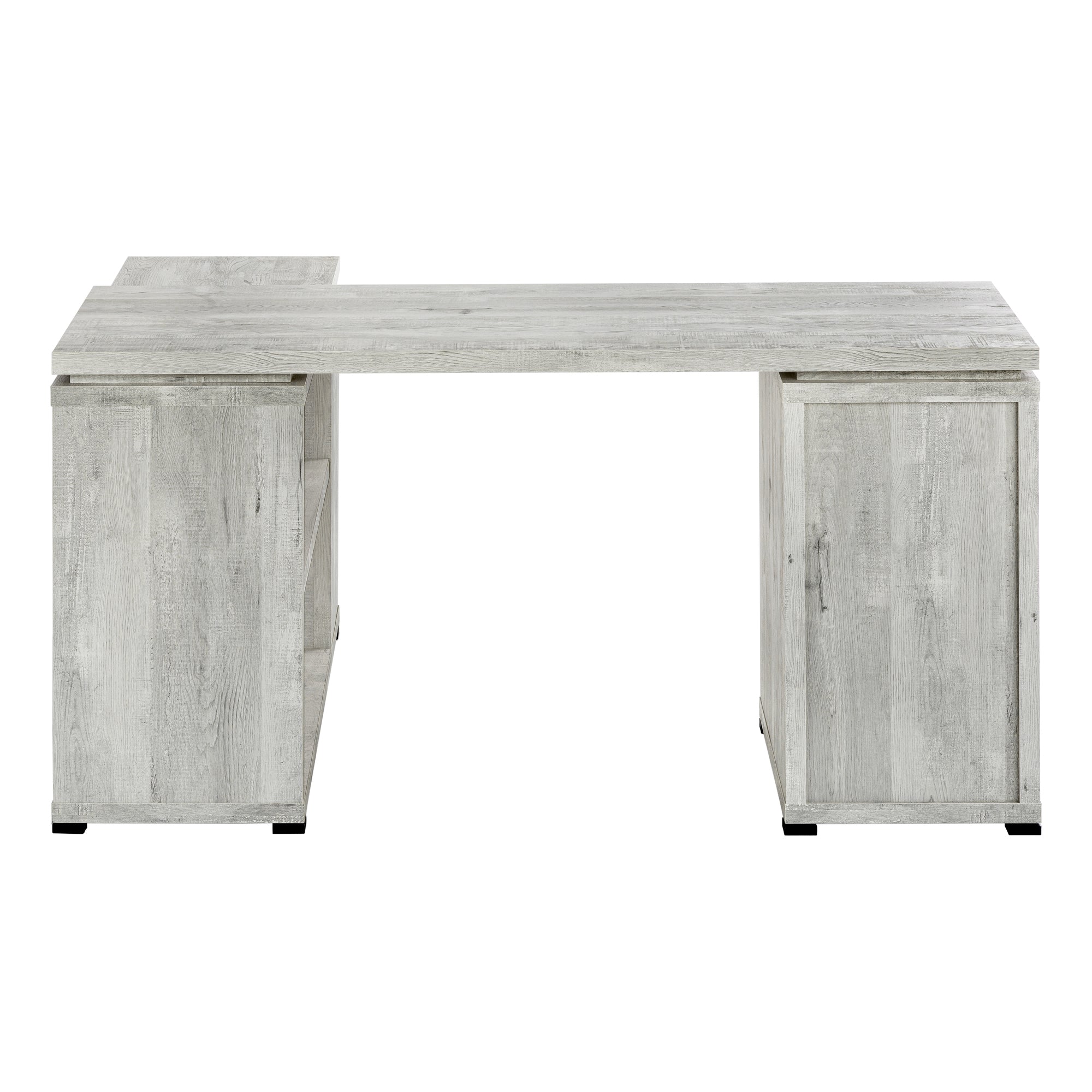 COMPUTER DESK - GREY RECLAIMED WOOD L/R FACING CORNER