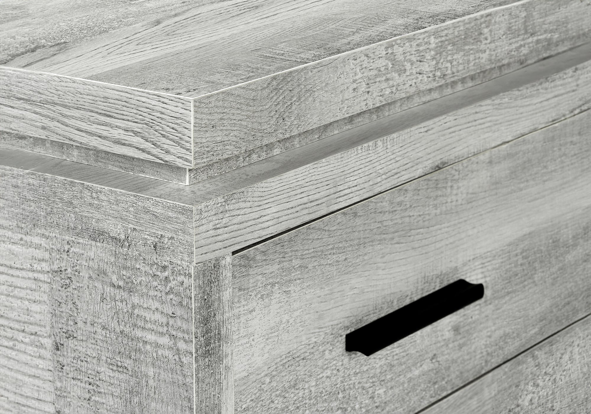 COMPUTER DESK - GREY RECLAIMED WOOD L/R FACING CORNER