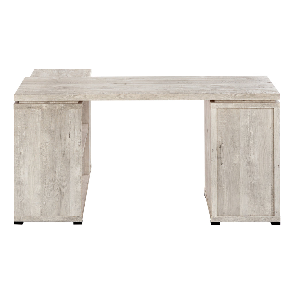 COMPUTER DESK - TAUPE RECLAIMED WOOD L/R FACING CORNER