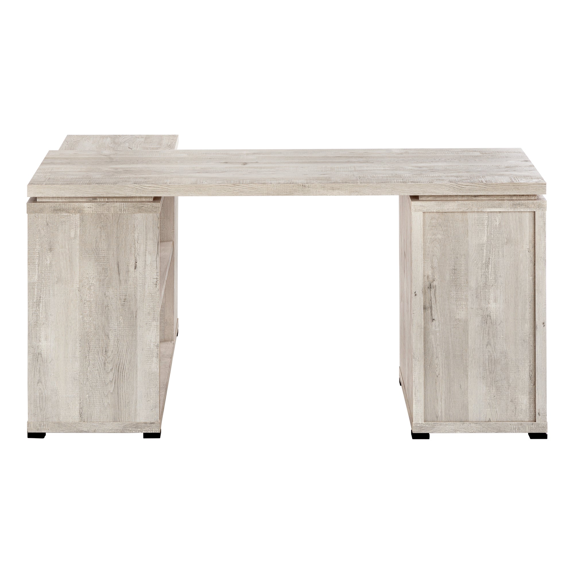 COMPUTER DESK - TAUPE RECLAIMED WOOD L/R FACING CORNER