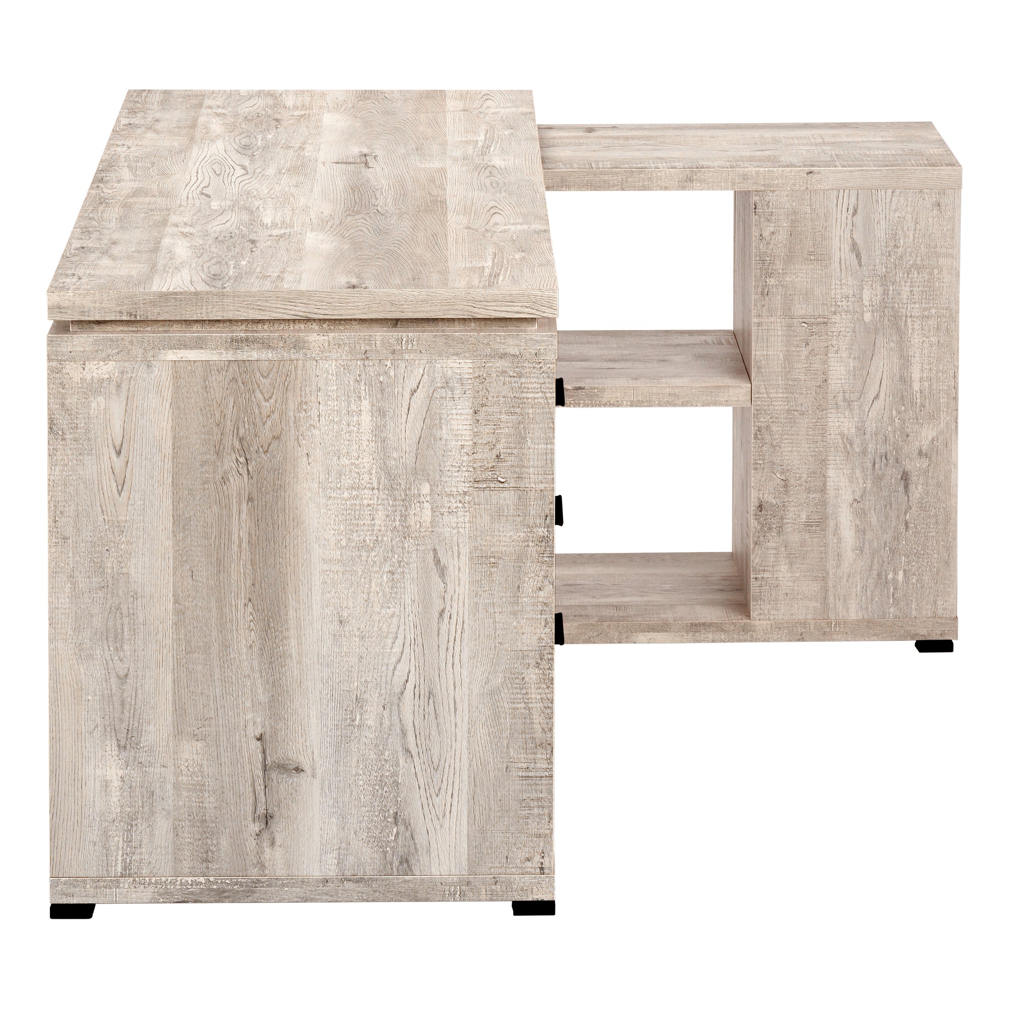 COMPUTER DESK - TAUPE RECLAIMED WOOD L/R FACING CORNER