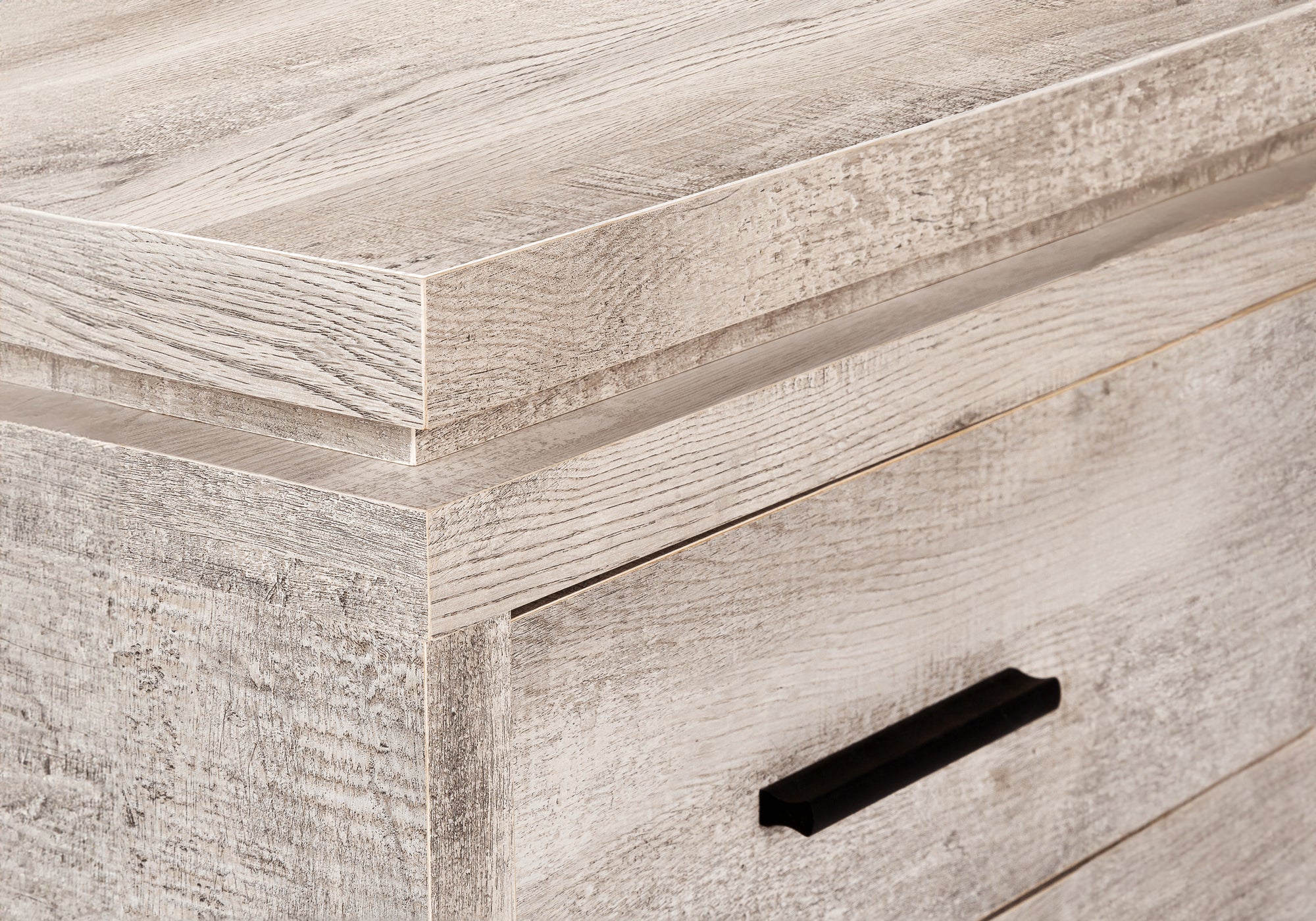 COMPUTER DESK - TAUPE RECLAIMED WOOD L/R FACING CORNER