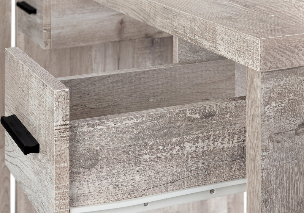 COMPUTER DESK - TAUPE RECLAIMED WOOD L/R FACING CORNER