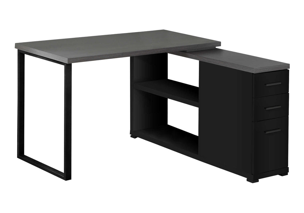 COMPUTER DESK - BLACK / GREY TOP LEFT/RIGHT FACING CORNER