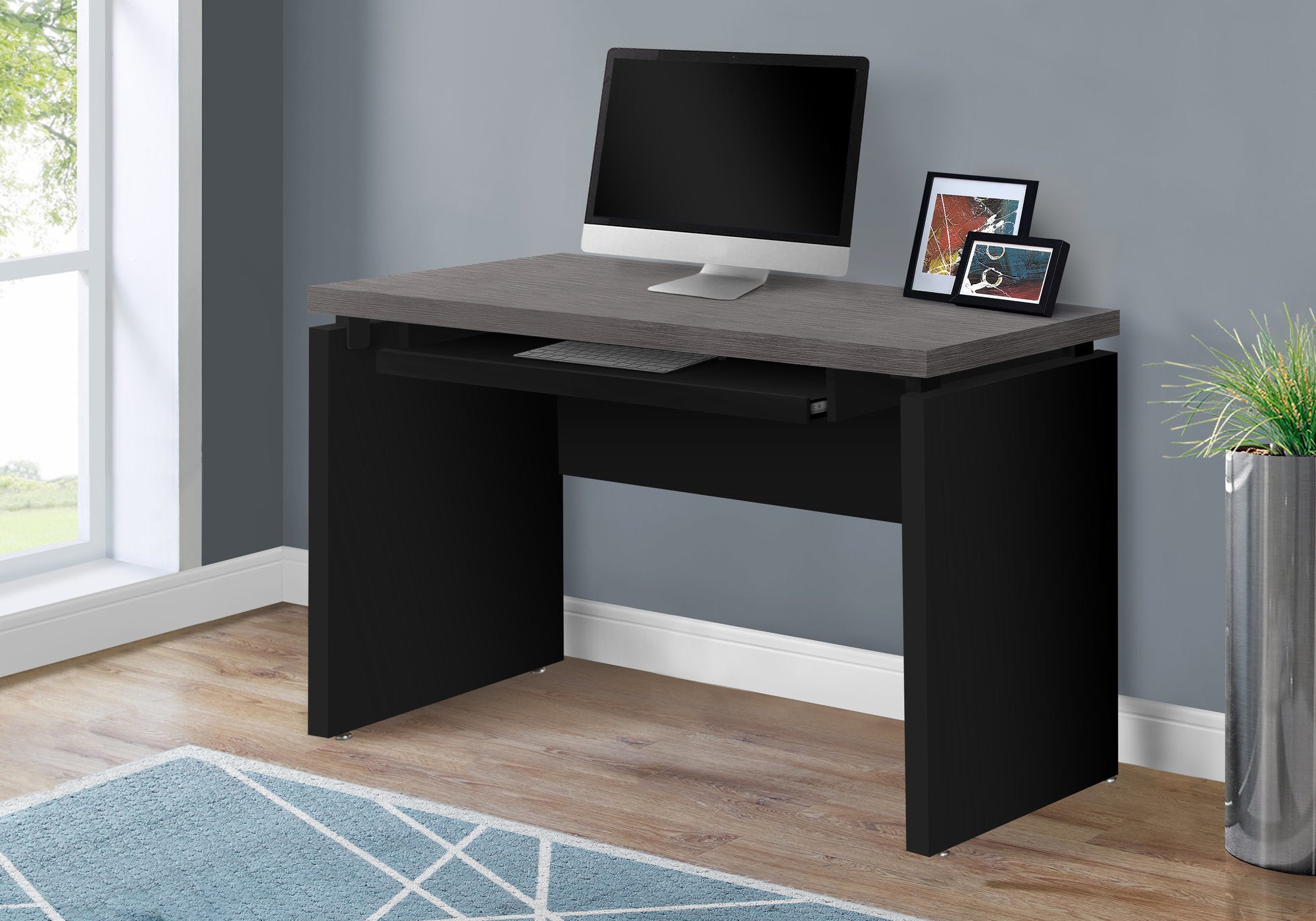 COMPUTER DESK - 48""L / BLACK / GREY TOP