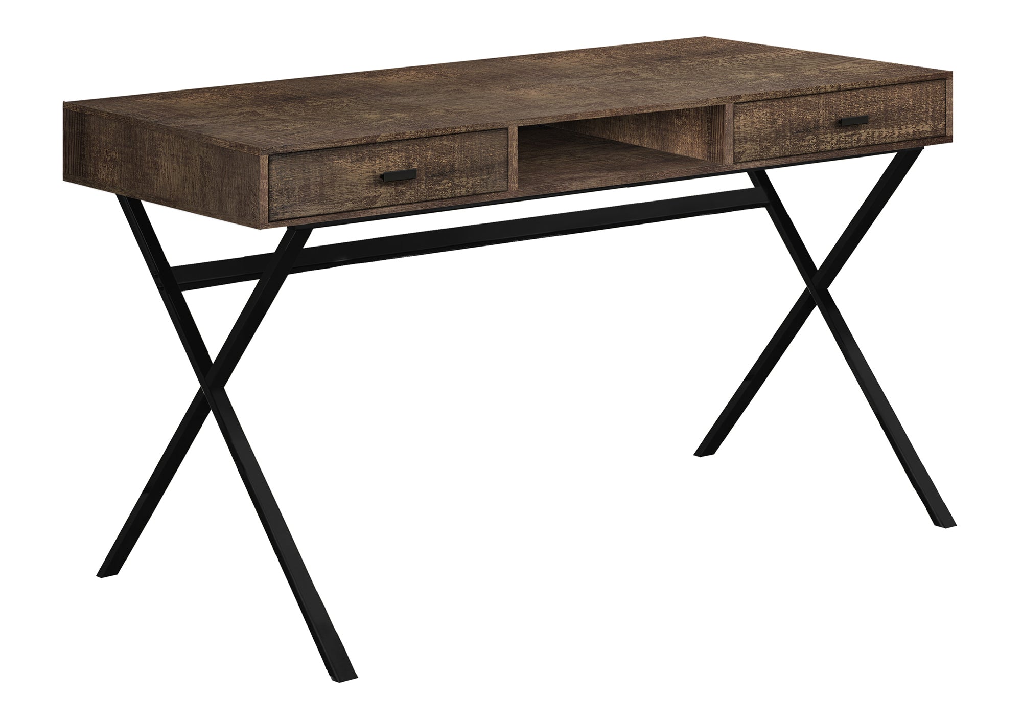 COMPUTER DESK - 48""L / BROWN RECLAIMED WOOD / BLACK METAL