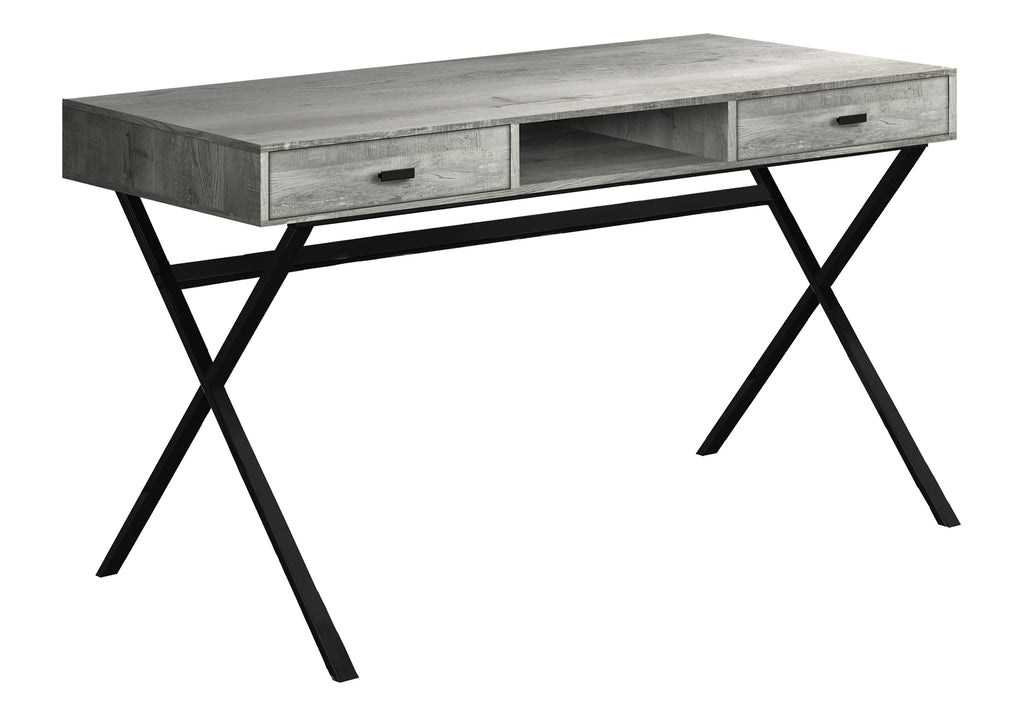 COMPUTER DESK - 48""L / GREY RECLAIMED WOOD / BLACK METAL