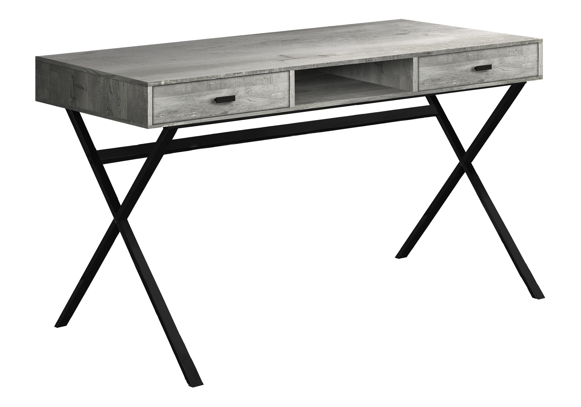 COMPUTER DESK - 48""L / GREY RECLAIMED WOOD / BLACK METAL