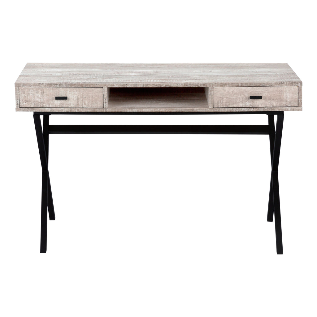 COMPUTER DESK - 48""L / TAUPE RECLAIMED WOOD / BLACK METAL
