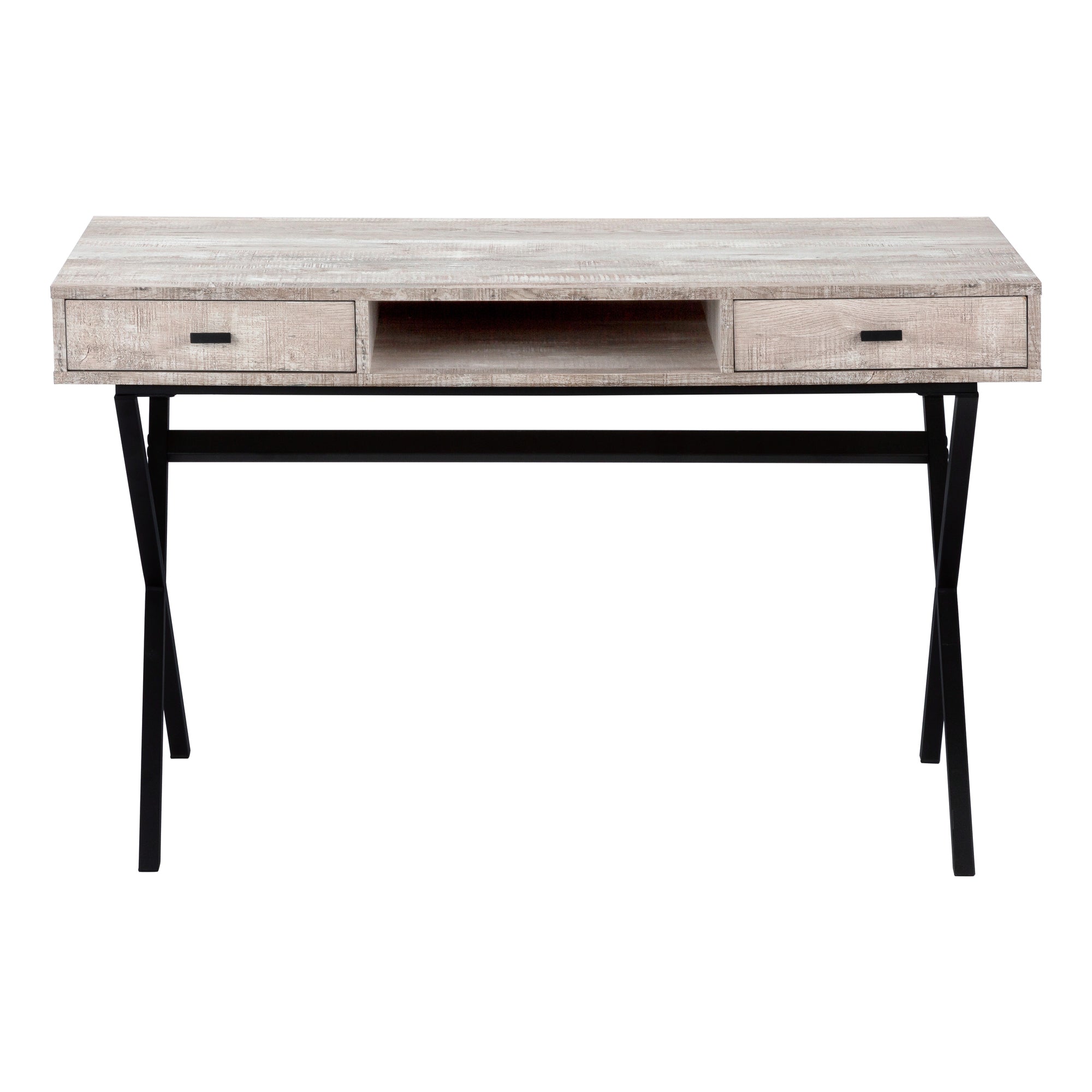 COMPUTER DESK - 48""L / TAUPE RECLAIMED WOOD / BLACK METAL