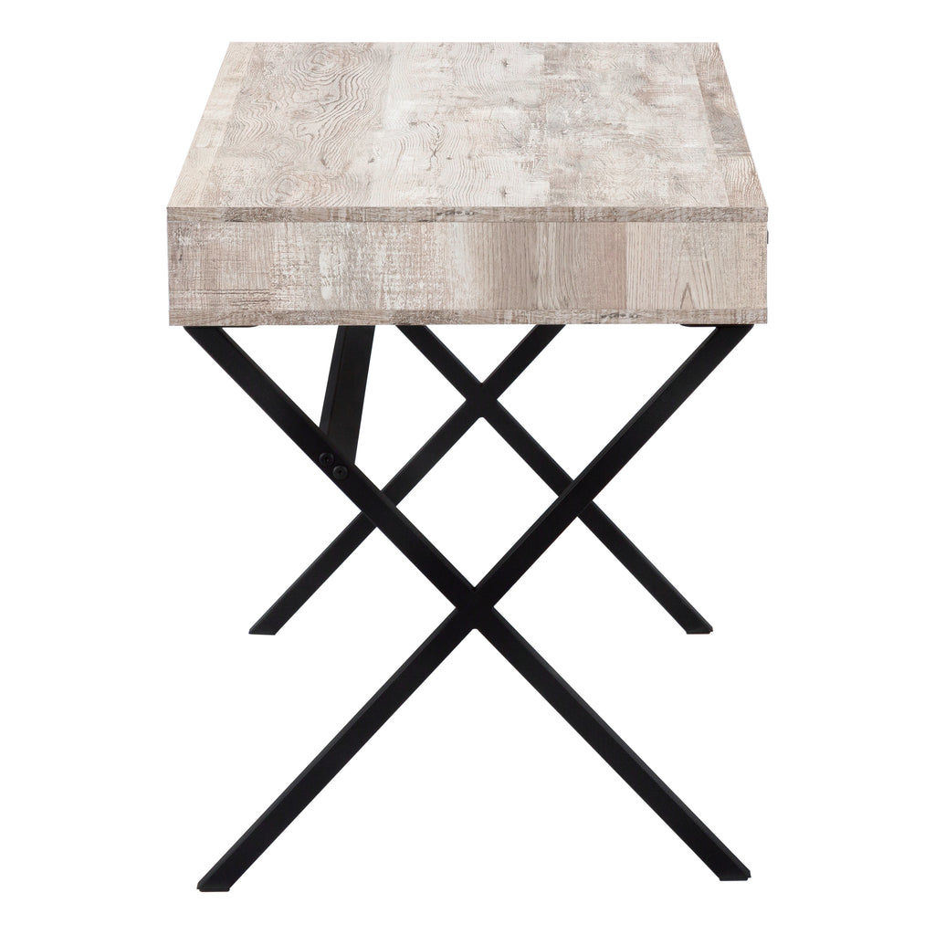 COMPUTER DESK - 48""L / TAUPE RECLAIMED WOOD / BLACK METAL