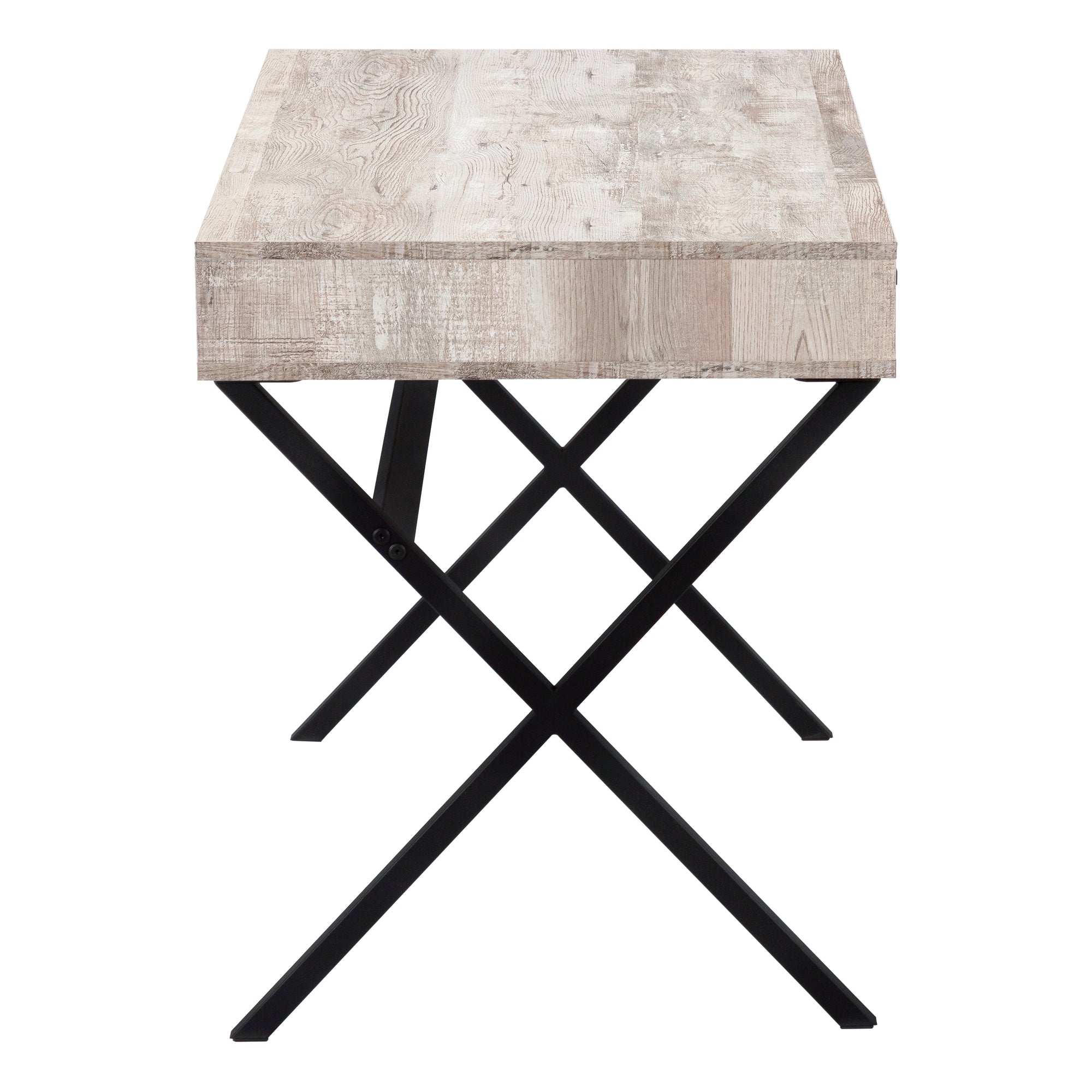 COMPUTER DESK - 48""L / TAUPE RECLAIMED WOOD / BLACK METAL