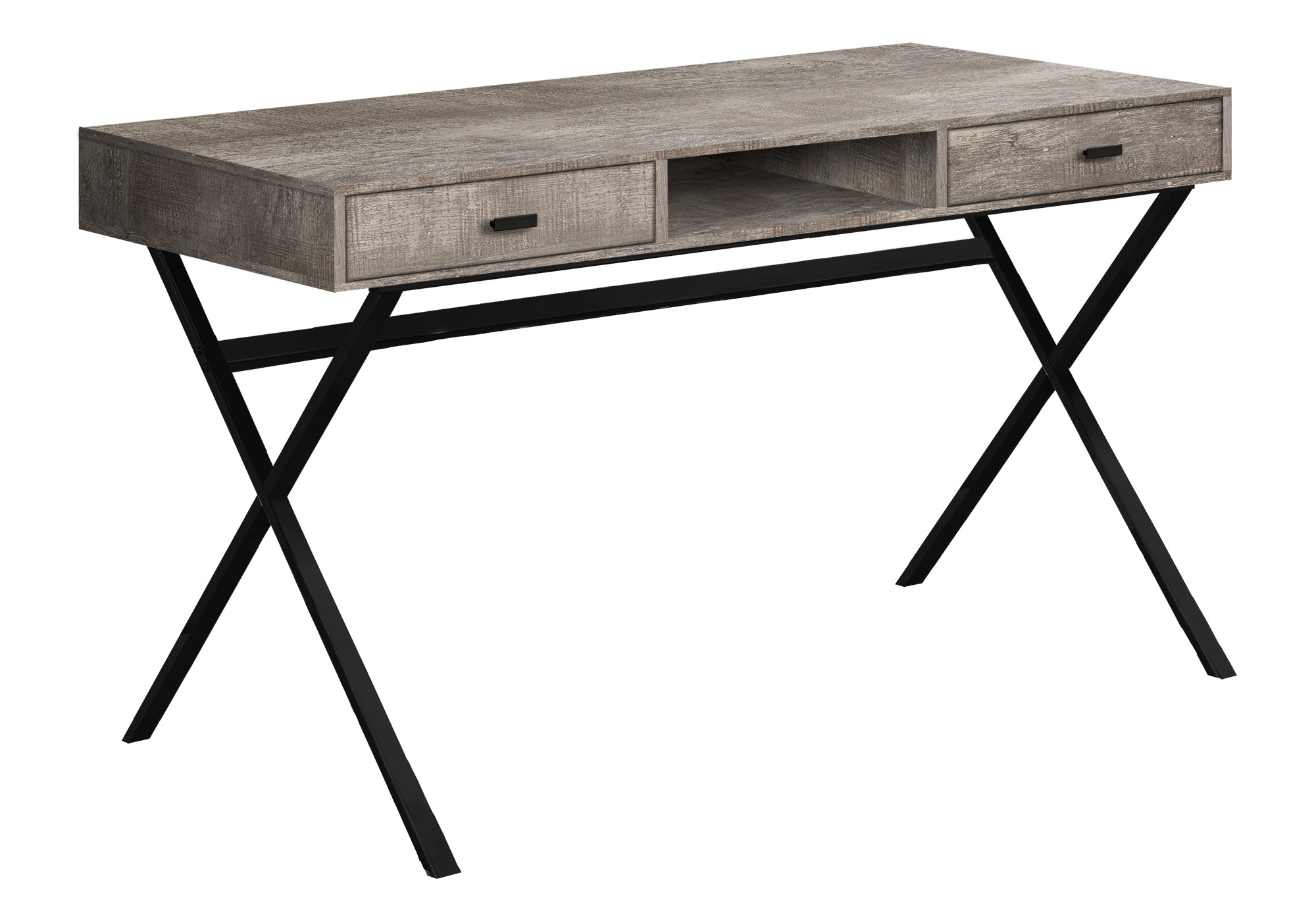 COMPUTER DESK - 48""L / TAUPE RECLAIMED WOOD / BLACK METAL