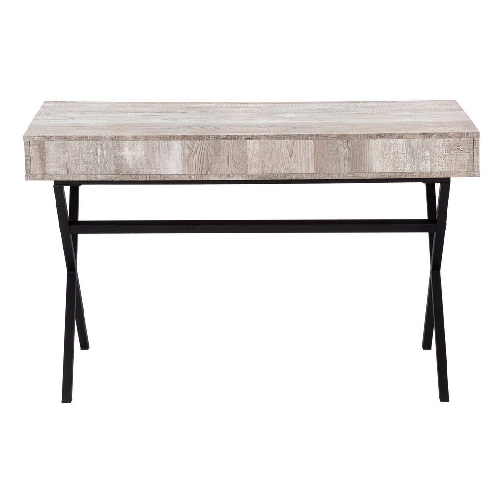 COMPUTER DESK - 48""L / TAUPE RECLAIMED WOOD / BLACK METAL