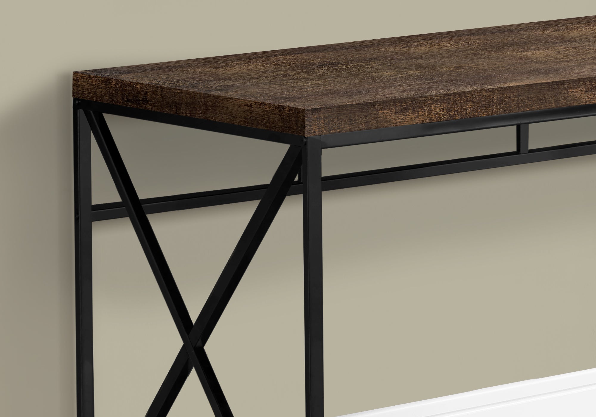 COMPUTER DESK - 48""L / BROWN RECLAIMED WOOD / BLACK METAL
