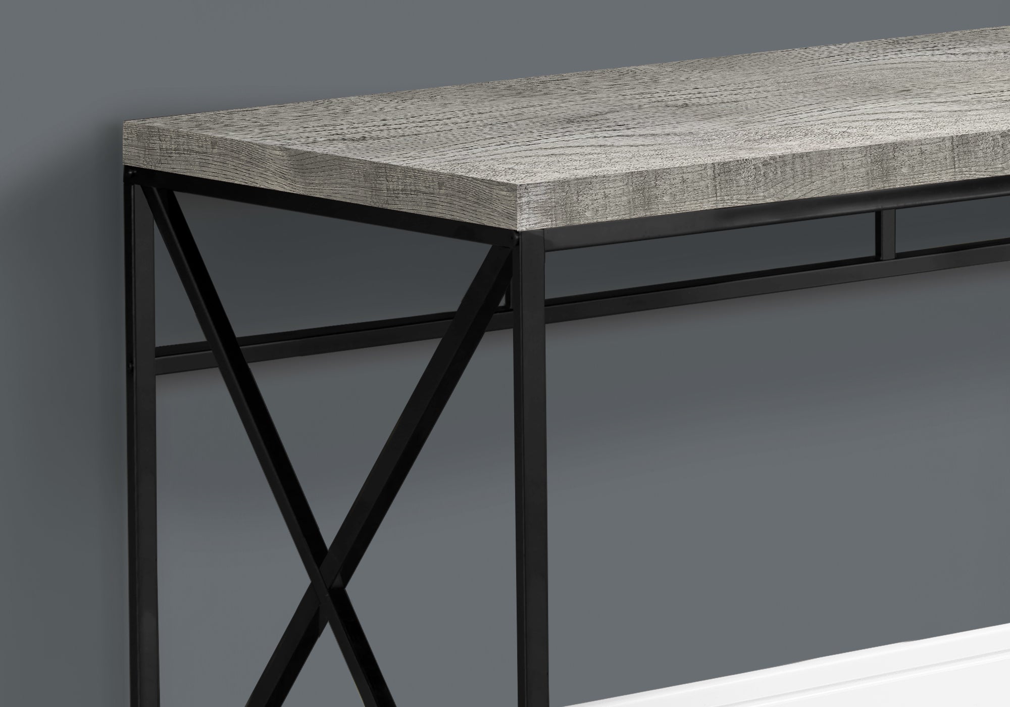 COMPUTER DESK - 48""L / GREY RECLAIMED WOOD / BLACK METAL