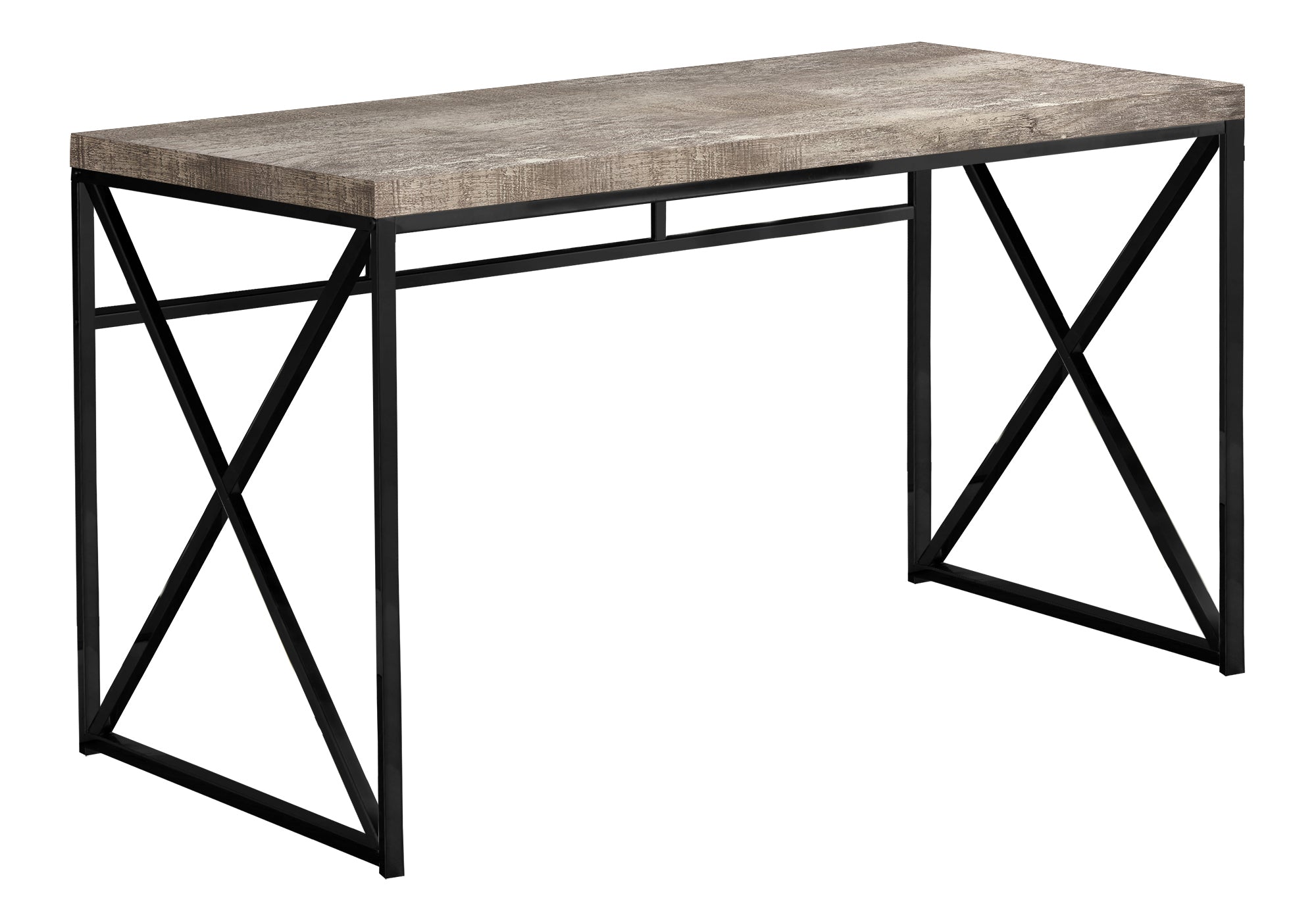COMPUTER DESK - 48""L / TAUPE RECLAIMED WOOD / BLACK METAL
