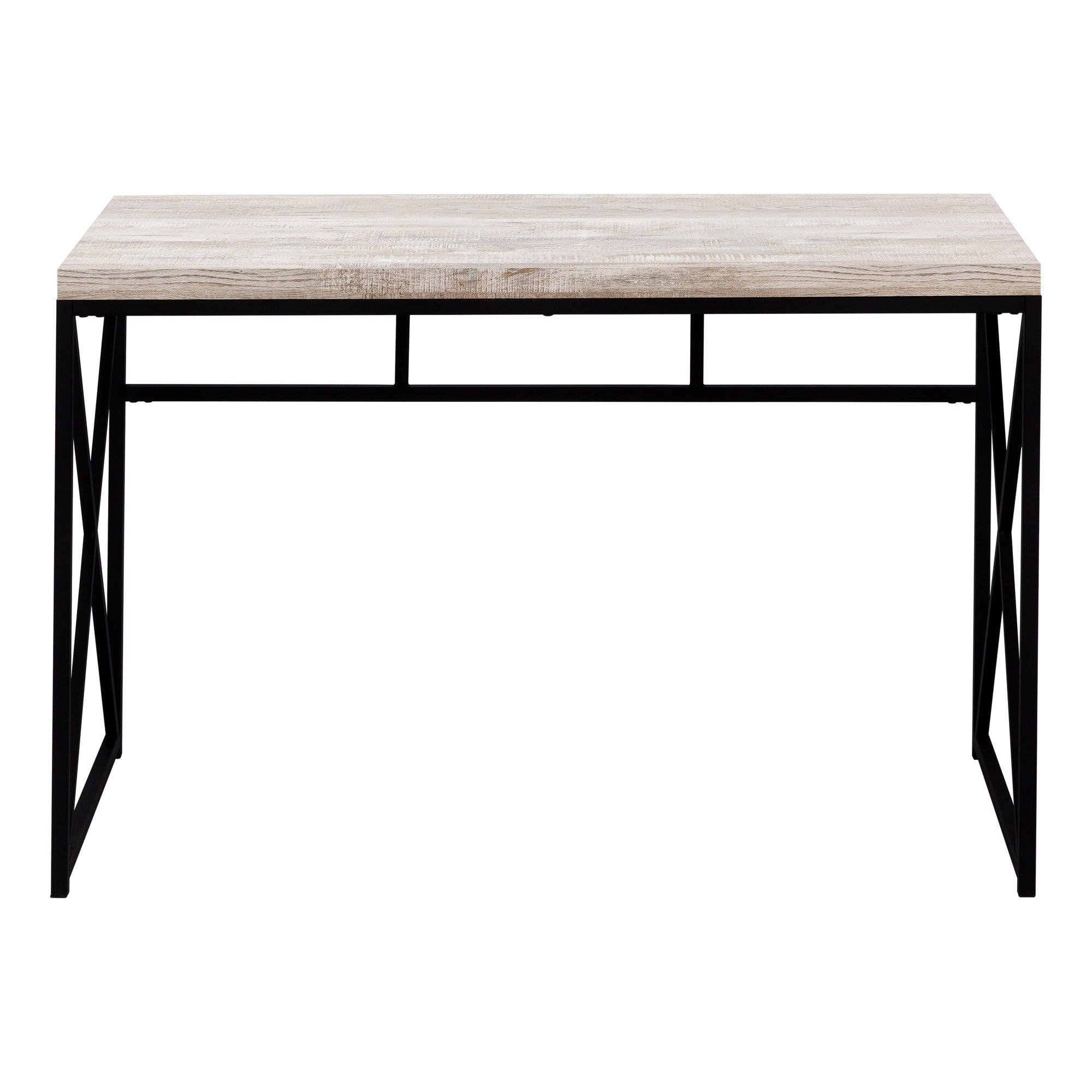COMPUTER DESK - 48""L / TAUPE RECLAIMED WOOD / BLACK METAL