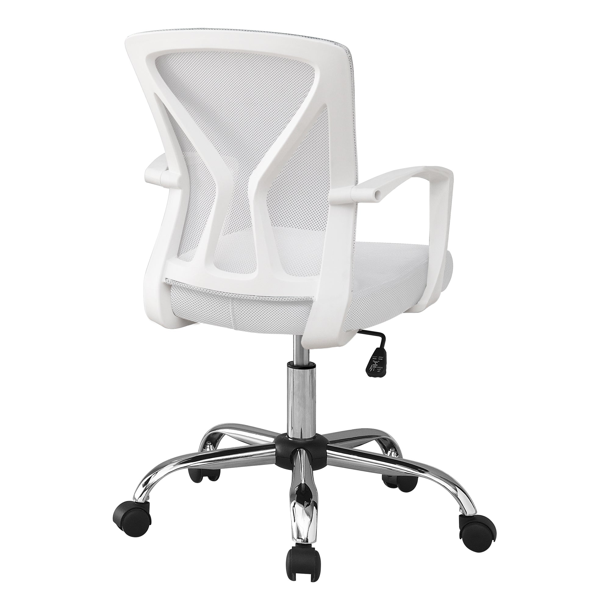 OFFICE CHAIR - WHITE / CHROME BASE ON CASTORS