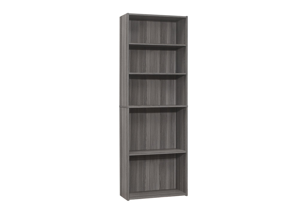 BOOKCASE - 72""H / GREY WITH 5 SHELVES