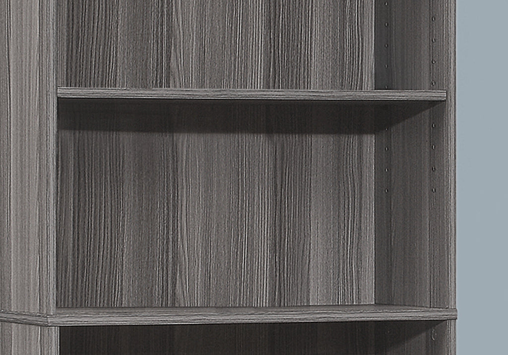 BOOKCASE - 72""H / GREY WITH 5 SHELVES
