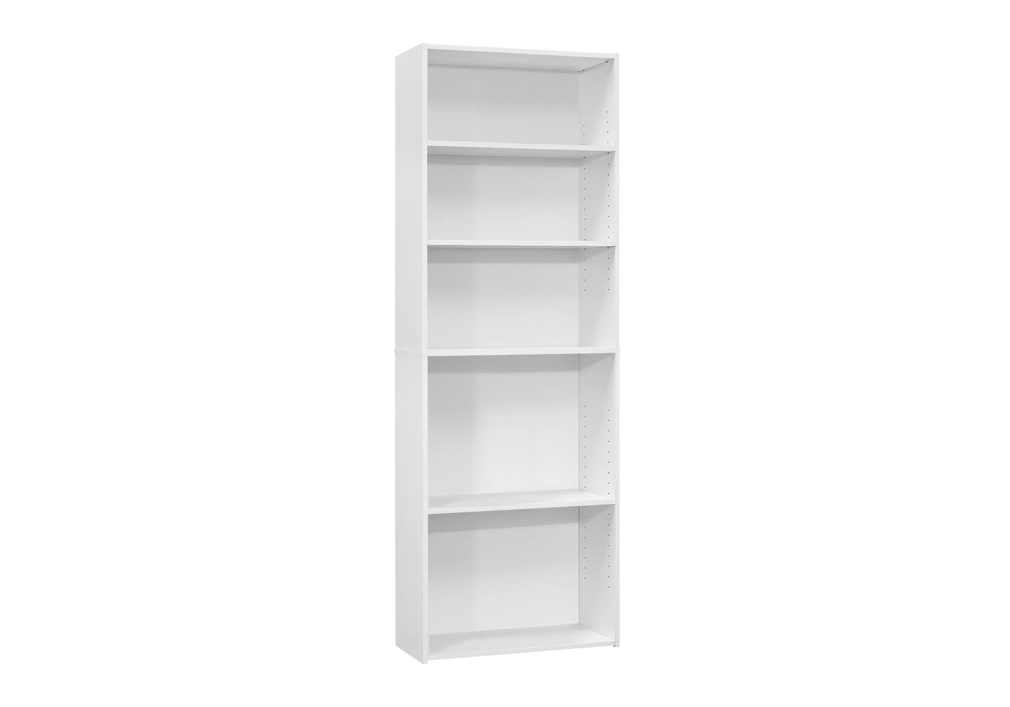 BOOKCASE - 72""H / WHITE WITH 5 SHELVES